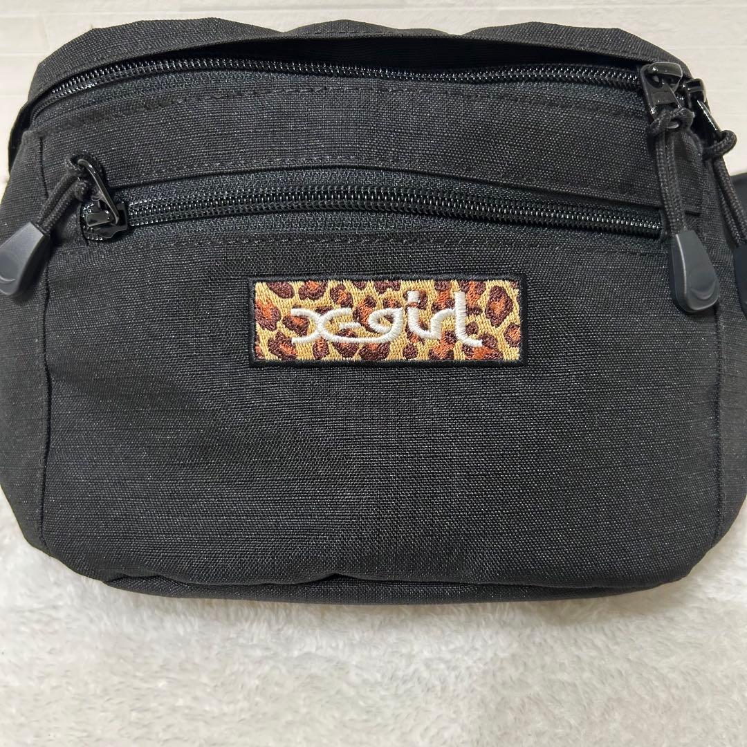 ★(^^) ★新品　エックスガールレオパードボックスロゴヒップバッグ