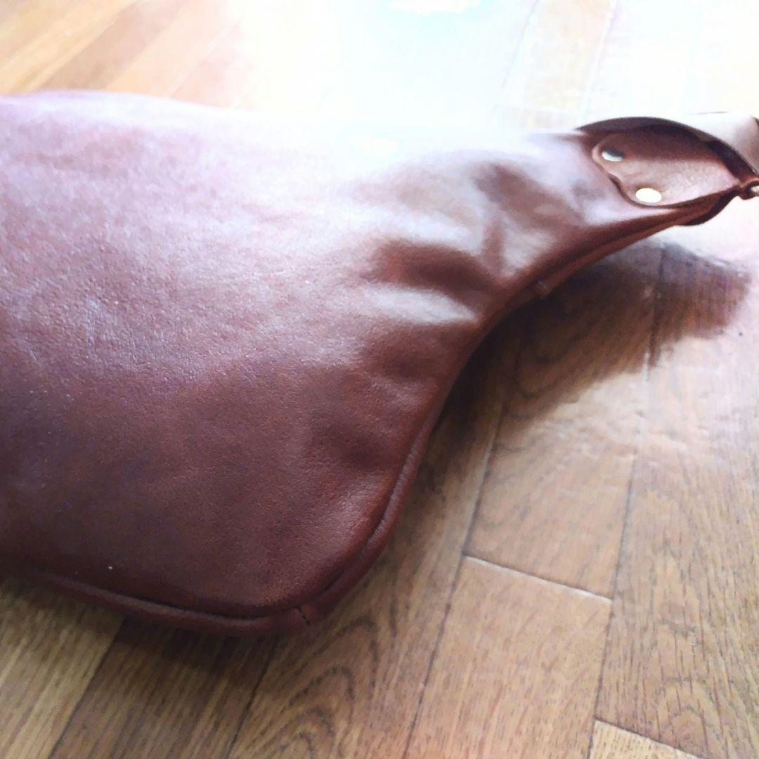 け*ん様 ハンドメイド　ボディバッグ　本革　クリーマー　特大　ブラウン　新品　1