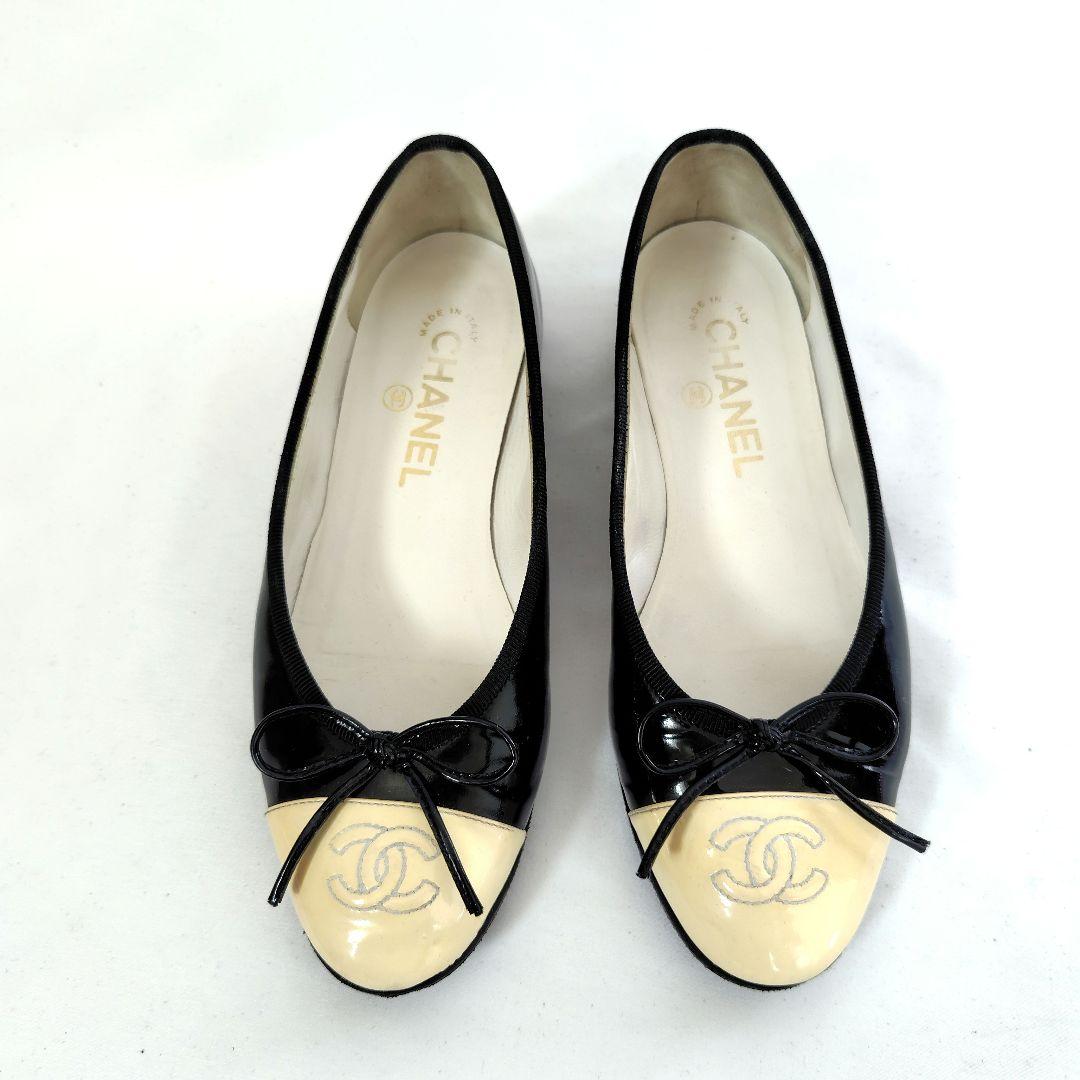 腕利き職人のリペア済✨️良品【シャネル】ココマーク バレリーナ フラットシューズ