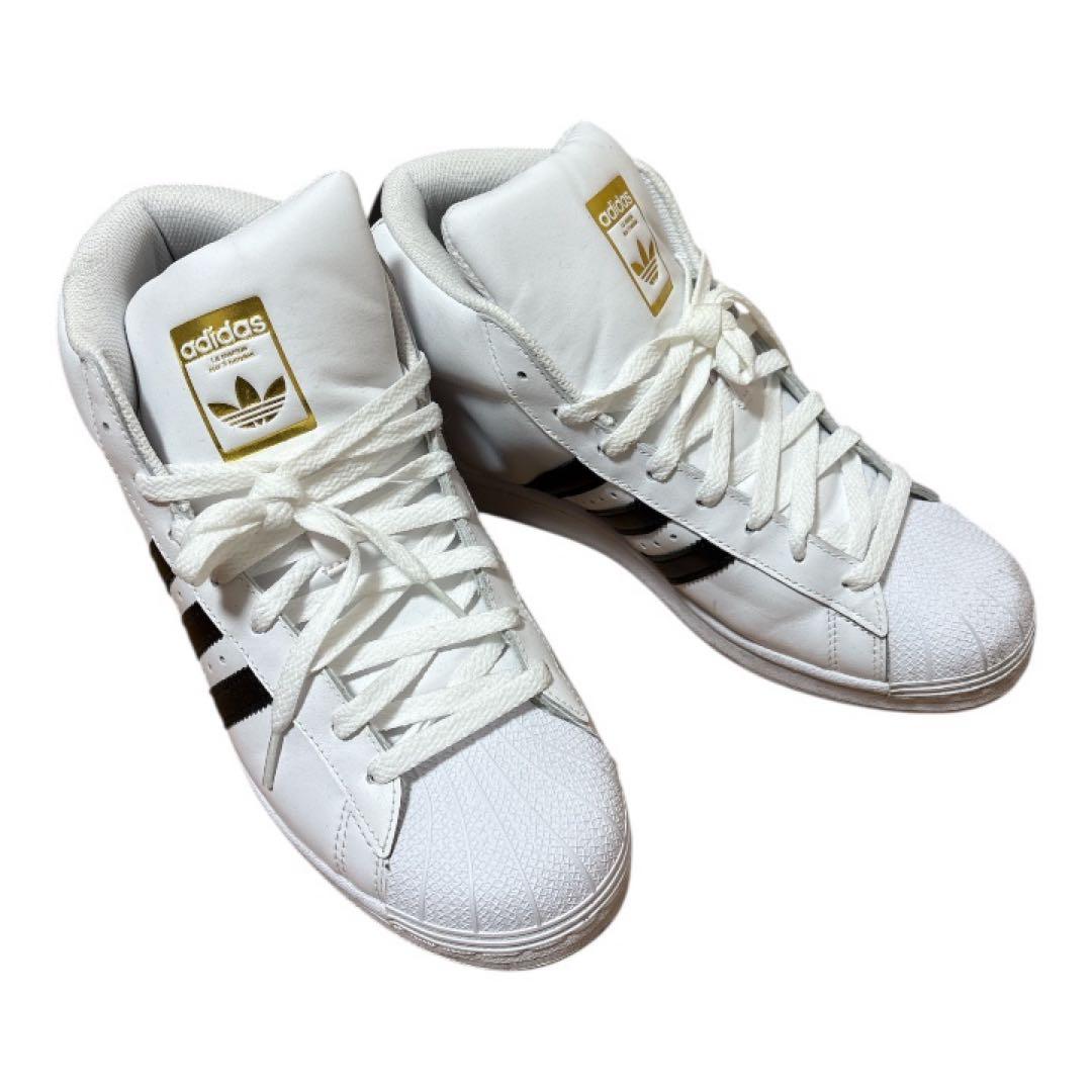 アディダス プロモデル ハイカット スニーカー 27.5cm 白黒