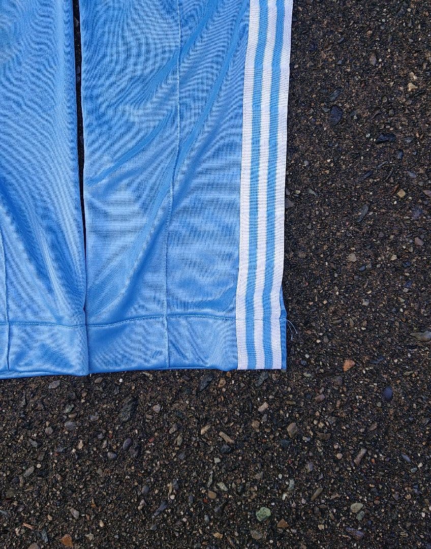 70s 極太 adidas トラックパンツ 水色 ATP似