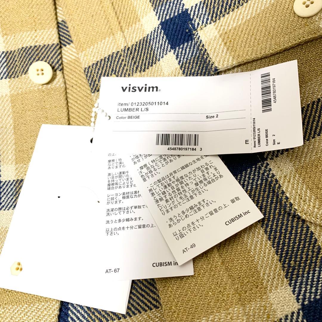 visvim LUMBER L/S リネン×ウール チェックシャツ ベージュ 2