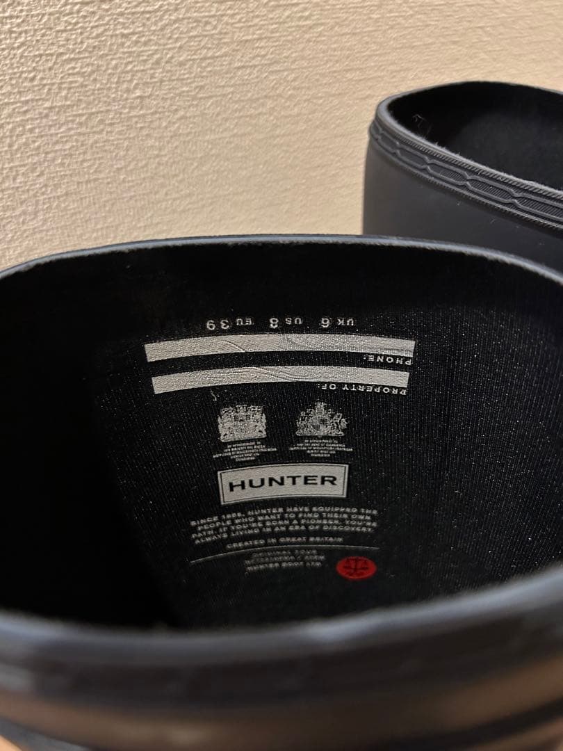 【4月限定値下げ】HUNTER 長靴 ネイビーUK6 / EU39 バックル付き