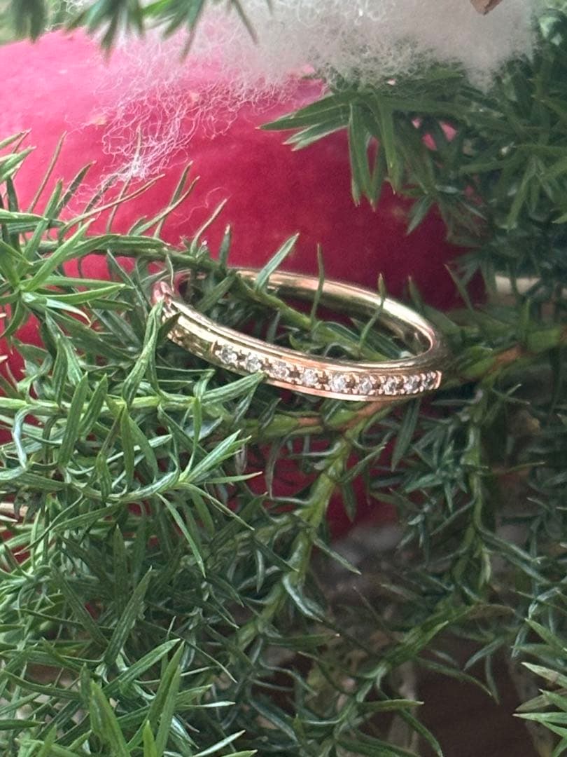 4°C K10ピンクゴールド　ダイヤモンドリング　約7号