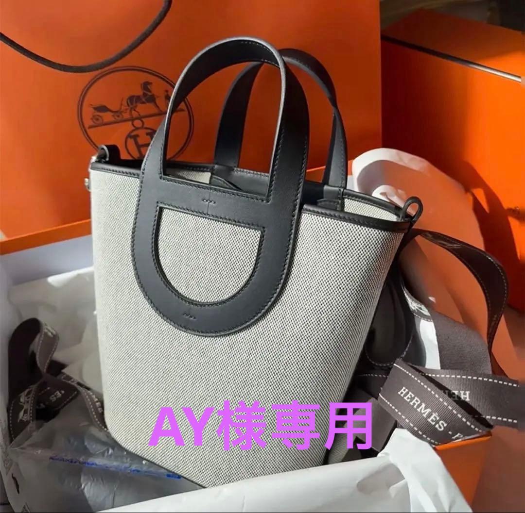 HERMES インザループ 18 黒 ブラック キャンバス