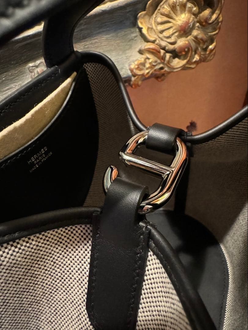 HERMES インザループ 18 黒 ブラック キャンバス