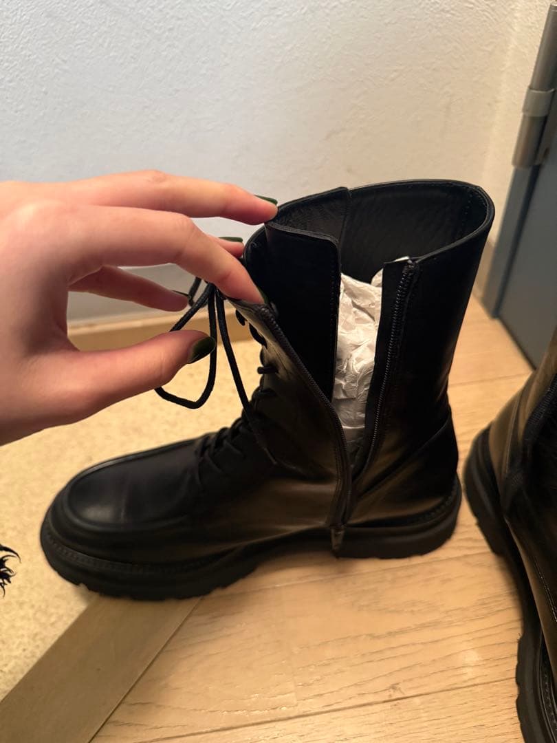 ブラックレザー ミリタリーブーツ　※2日に商品掲載終了します！