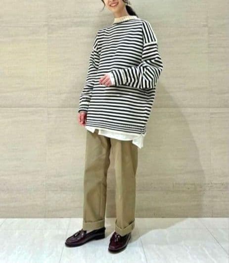 ❤美品❤ ルトリコチュール ガンジー セーター ウール100％ ボーダー 42