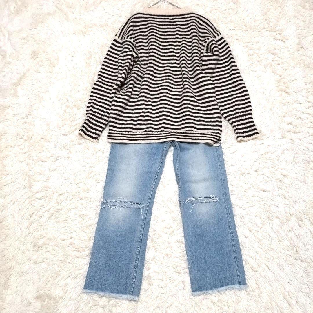 ❤美品❤ ルトリコチュール ガンジー セーター ウール100％ ボーダー 42