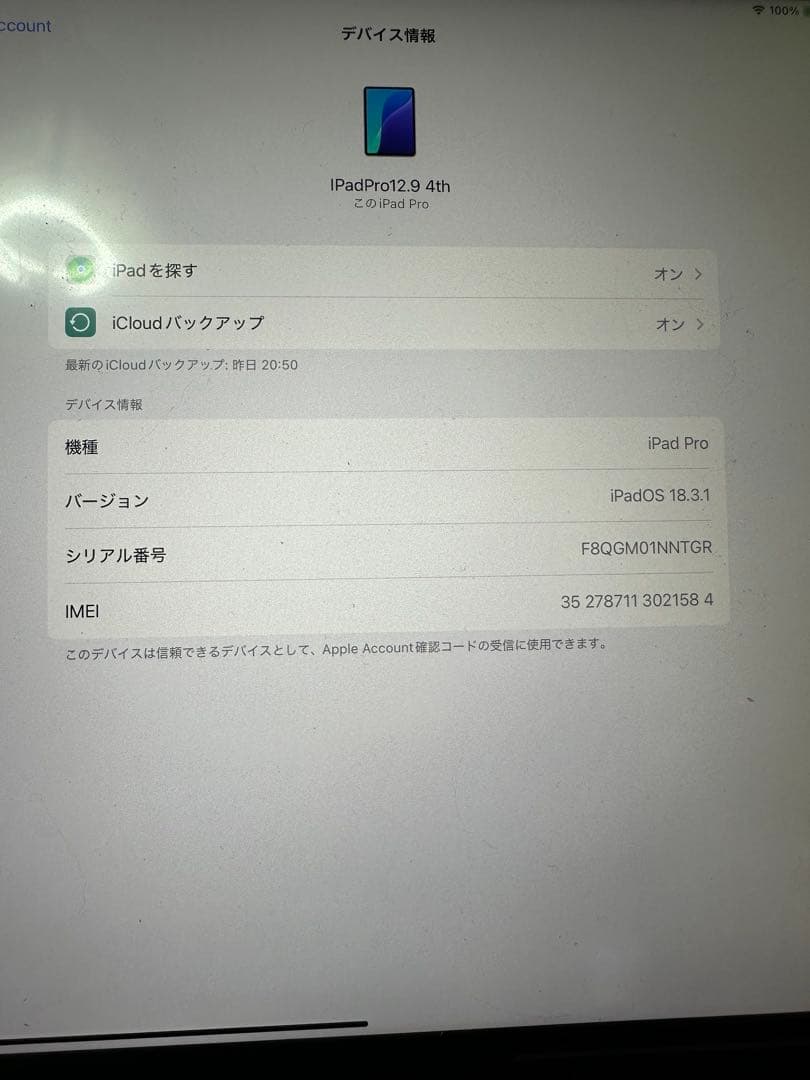 Apple iPad Pro12.9インチ 第4世代 256G SIMフリー