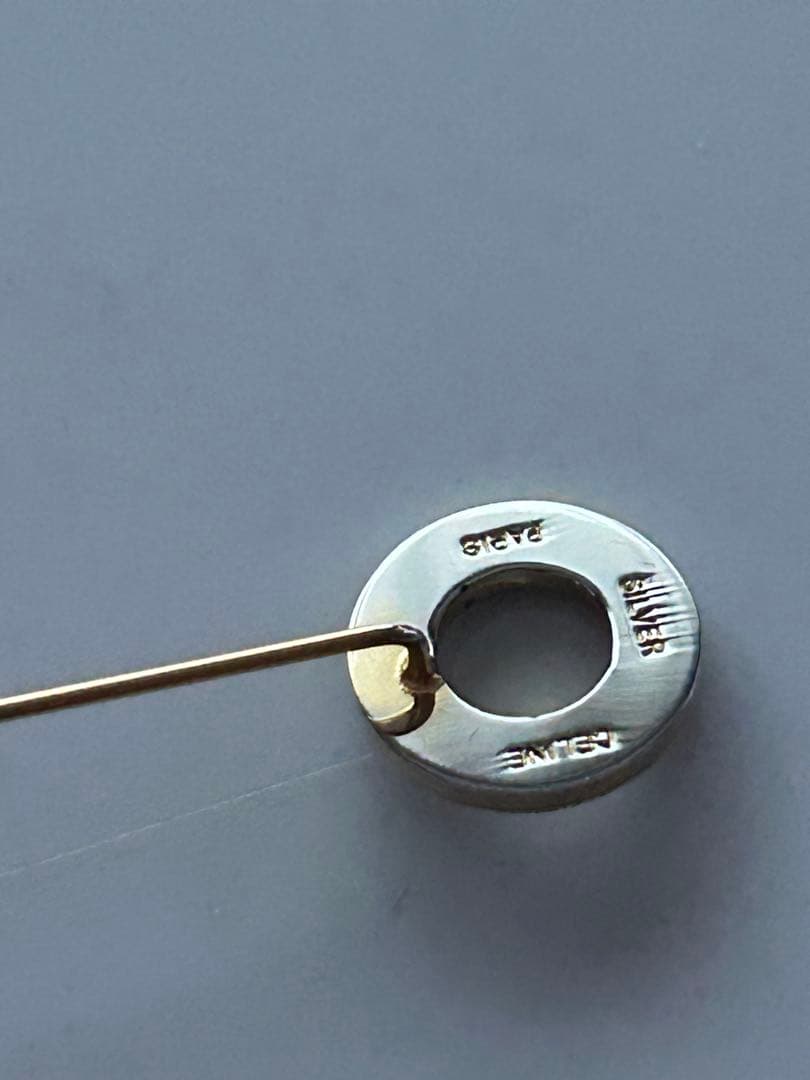 CELINE セリーヌ シルバー製 ゴールドトーン ピンブローチ