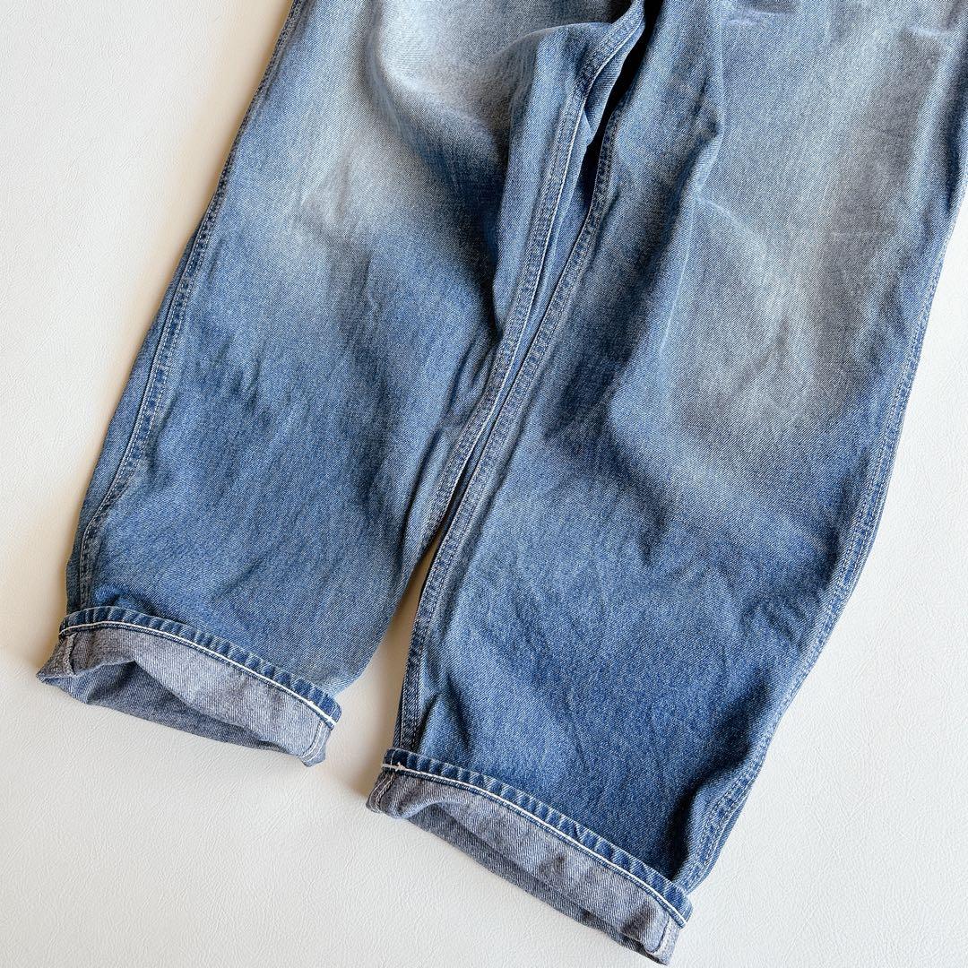 RNA ⿻ サスペンダー ワークパンツ デニム カジュアル ルーズ ベルト付き