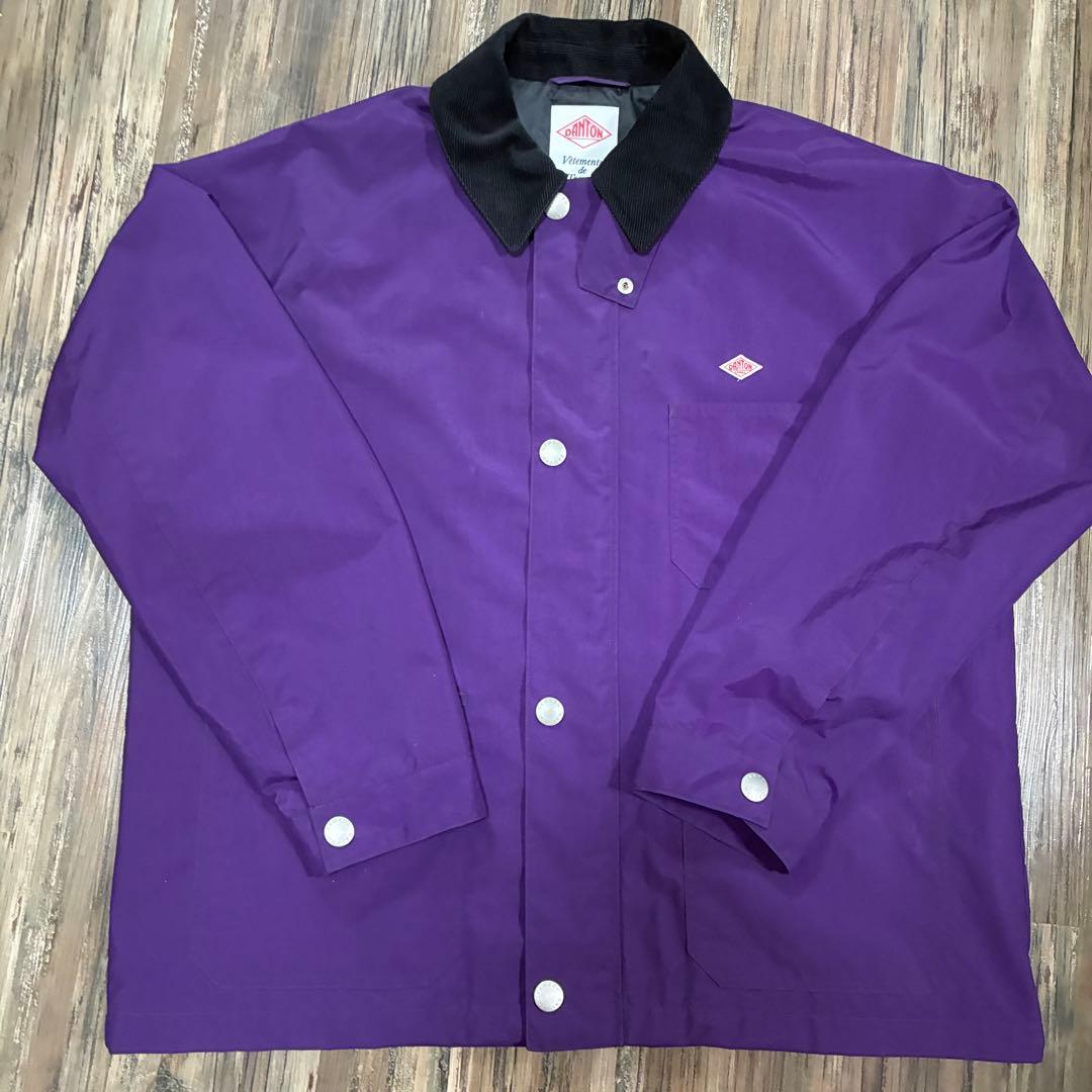 紫 コーデュロイ襟 ナイロンジャケット