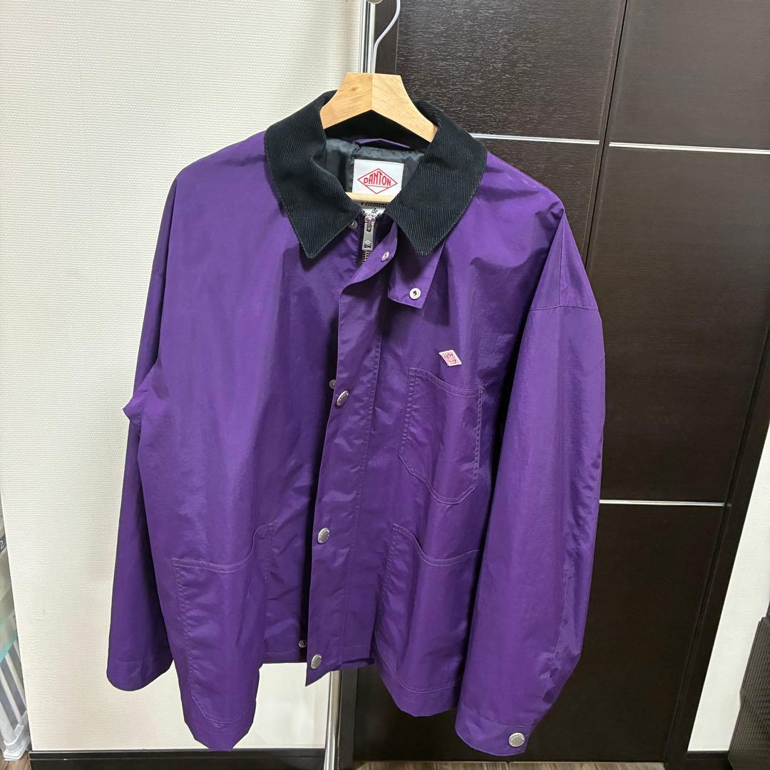 紫 コーデュロイ襟 ナイロンジャケット