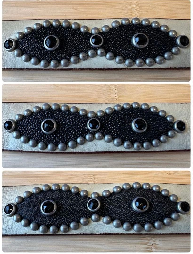 西*ロ様 HTC ピーナッツベルト　スティングレイ　ホワイトクラックレザー　34