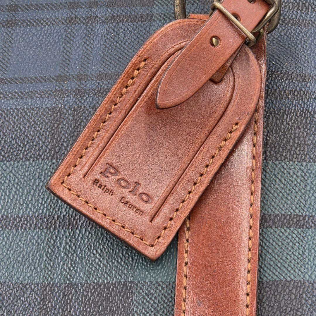 ポロラルフローレン ボストンバッグ 大容量 PVCレザー 2wayショルダー