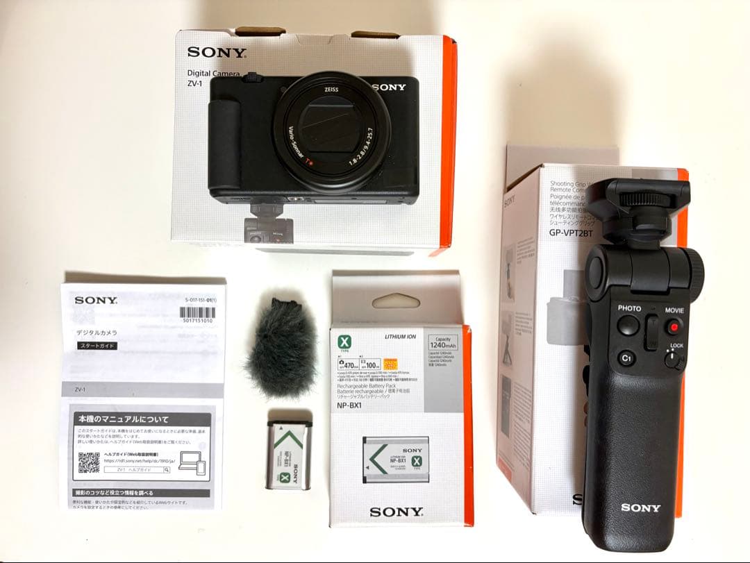 SONY VLOGCAM ZV-1｜バッテリー2個・ウインドスクリーン・グリップ