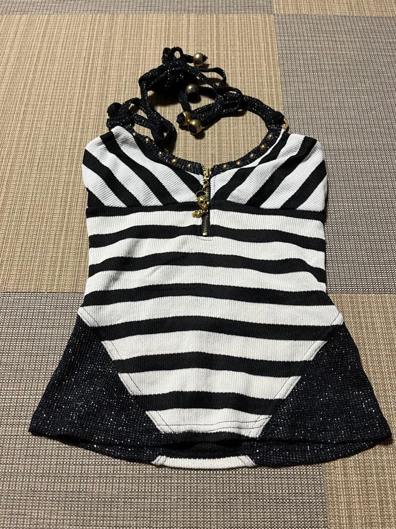 d.i.a. ストライプフォルダーネック　スカルチャーム