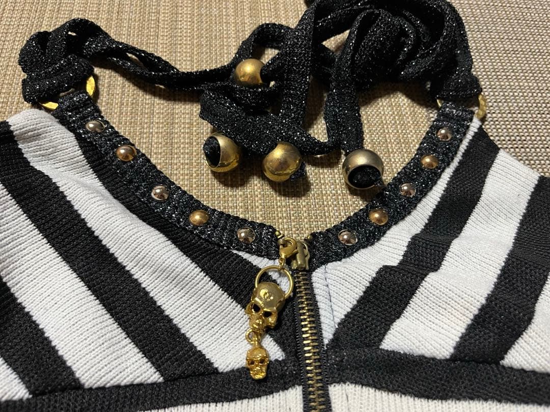 d.i.a. ストライプフォルダーネック　スカルチャーム