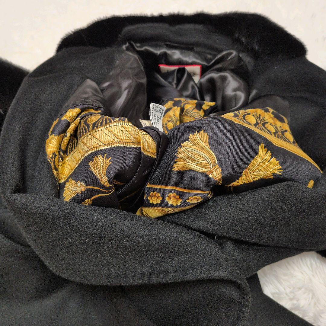 【美品】ヘルノ☆ロロピアーナ　カシミヤ100%　リアル　ファーコート　黒