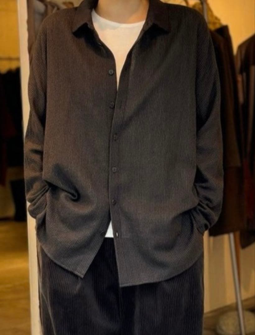 ババグーリ　2024冬　薄手ウールシャツ　ゆったり