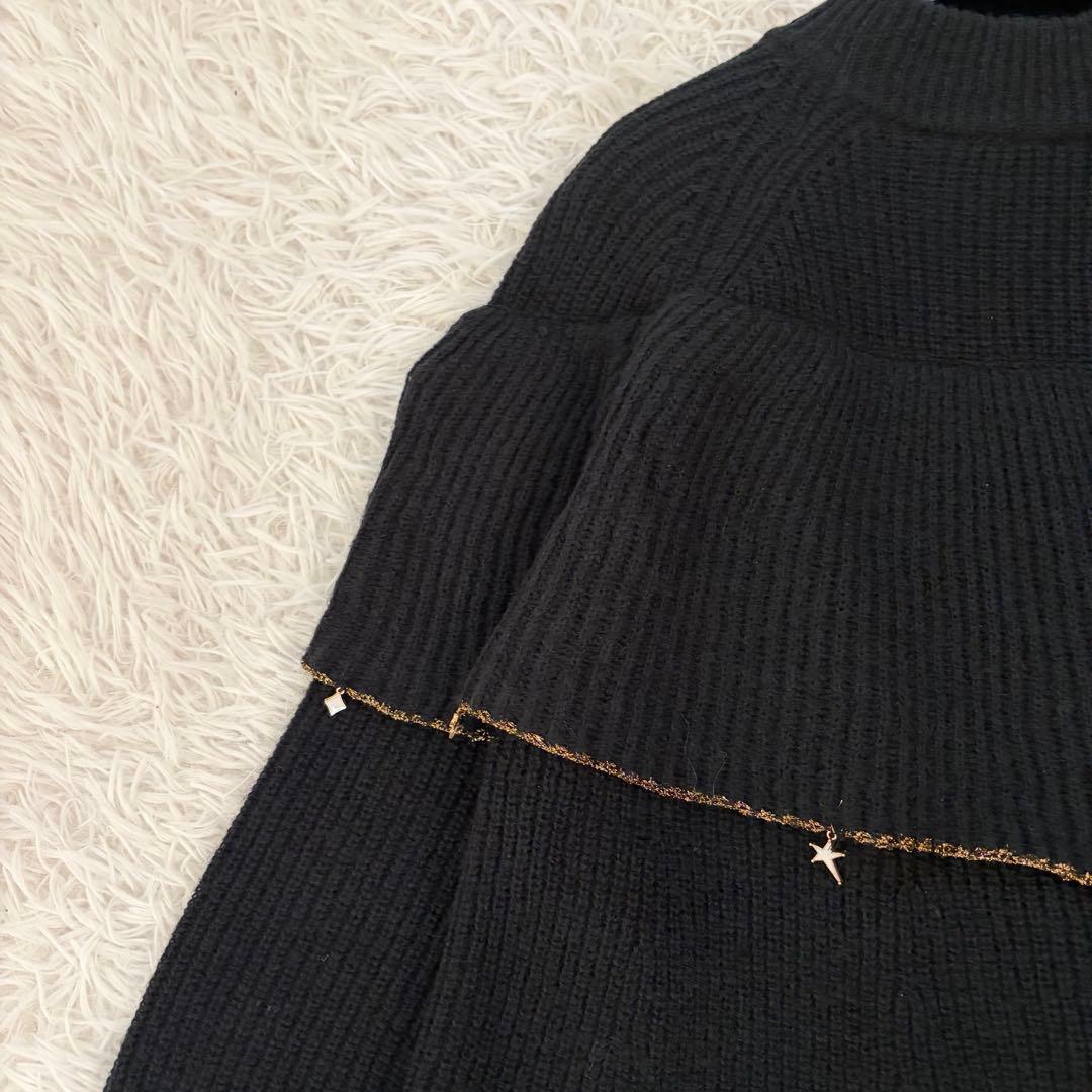 新品未使用 ビアズリー 25AW オーナメントフリルニット ブラック