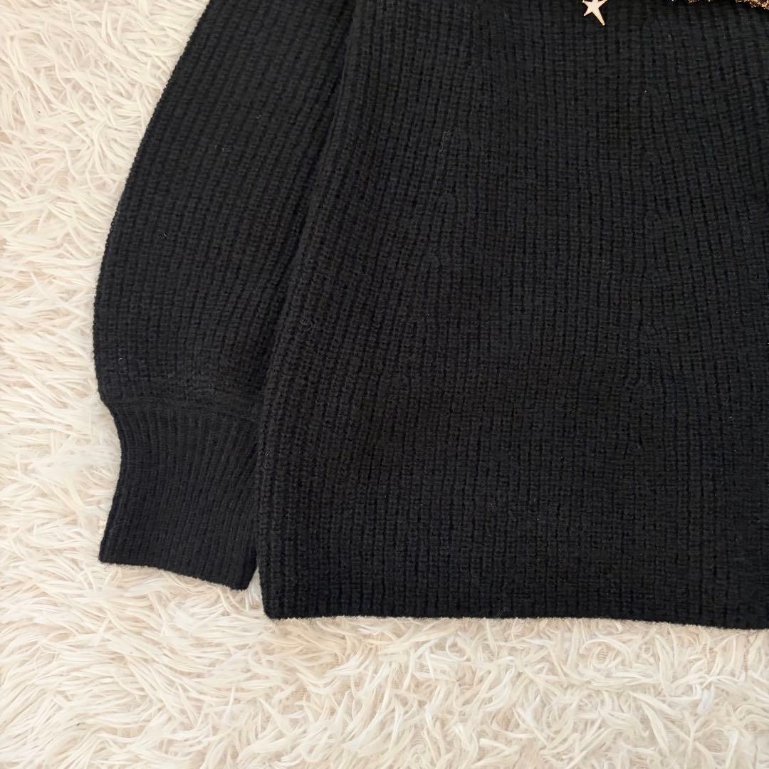 新品未使用 ビアズリー 25AW オーナメントフリルニット ブラック