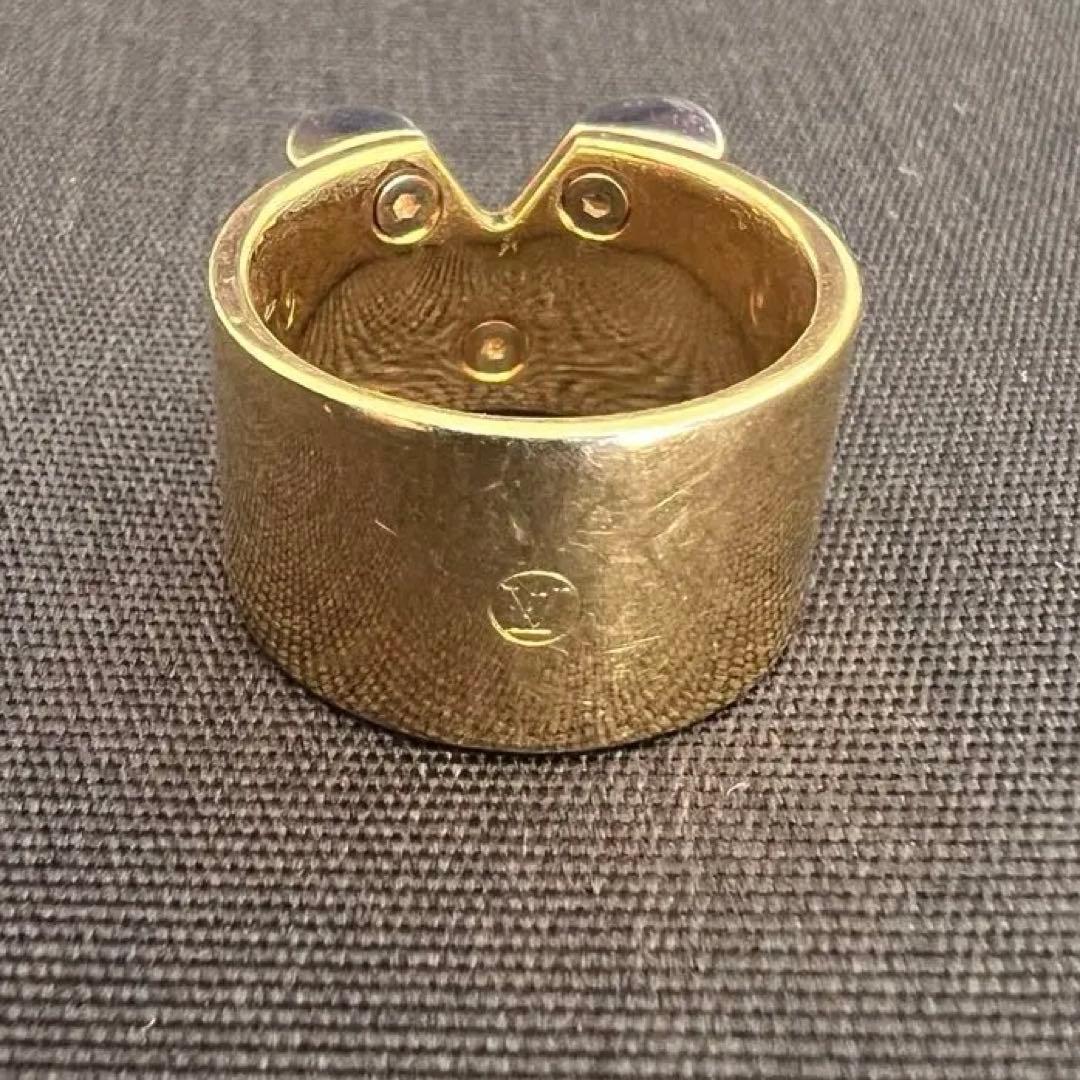 ルイヴィトン エッセンシャルリング LVロゴ ゴールド シルバー M61086