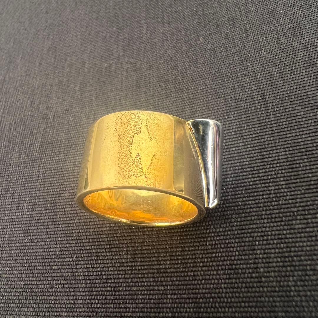 ルイヴィトン エッセンシャルリング LVロゴ ゴールド シルバー M61086