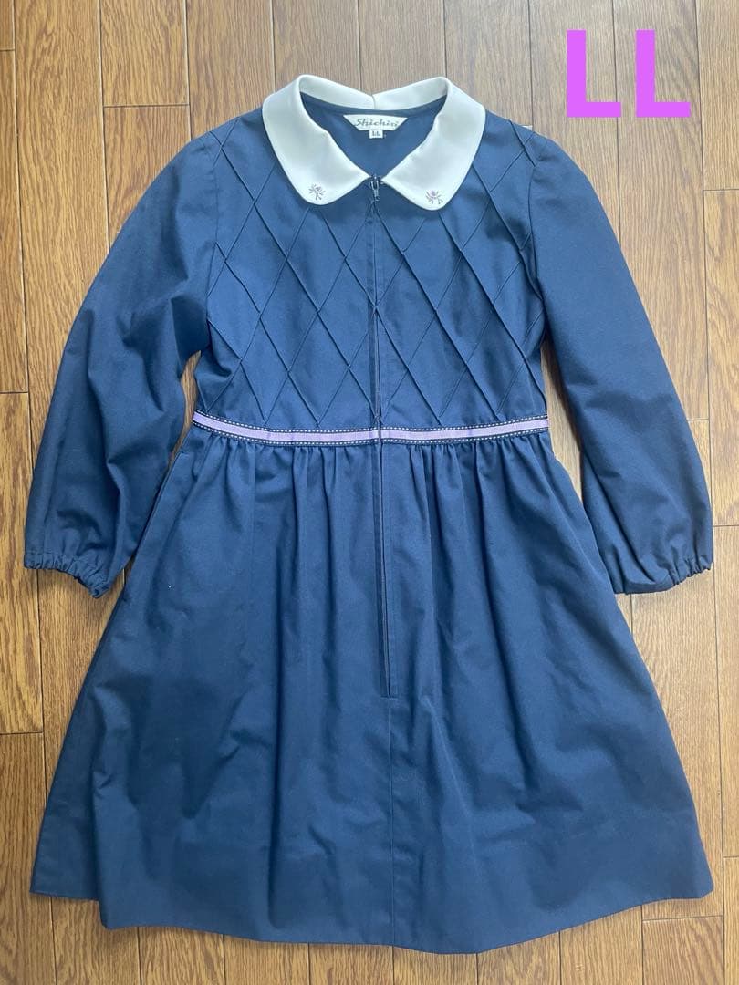 【お値下げ】荻窪　七里　七分袖　前開き　ワンピース　LL