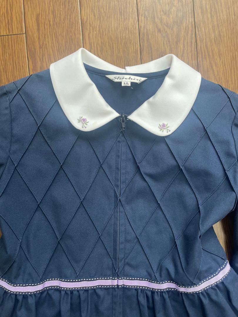 【お値下げ】荻窪　七里　七分袖　前開き　ワンピース　LL