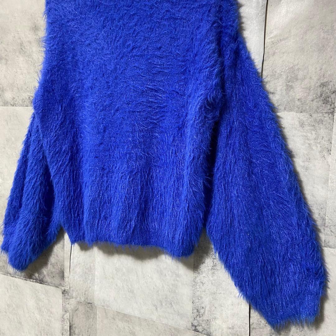 【ELISABETTA FRANCHI】シャギーニット サイズ40 ブルー 青