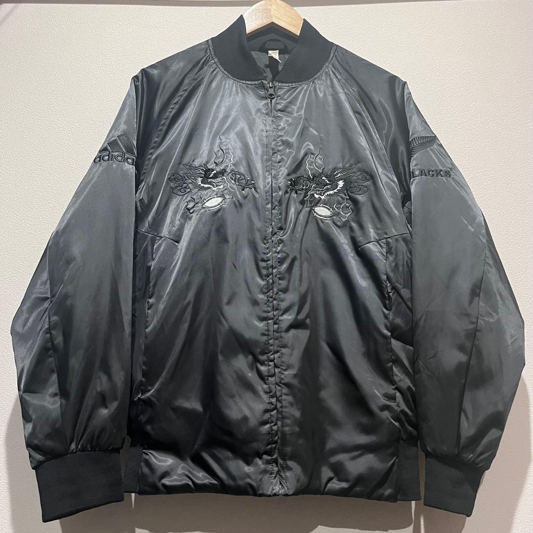adidas ALL BLACKS 中綿入りスカジャン　Mサイズ 美品