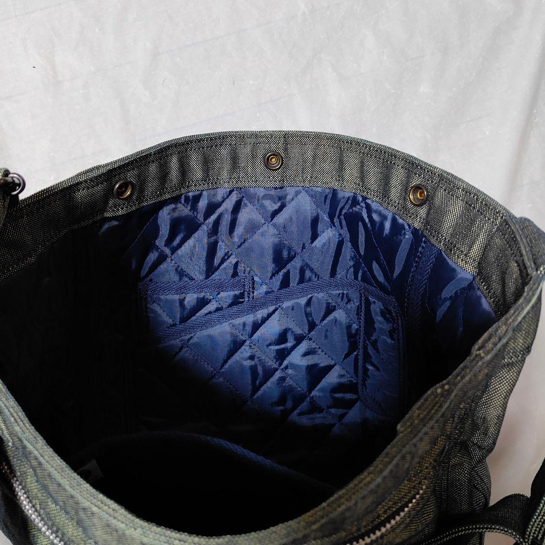 【極美品】ポーター　ショルダーバック　デニム　通勤　通学　旅行　大容量　A4収納