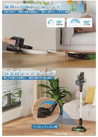 コードレス掃除機 強力吸引55000Pa 軽量 自立式 55分稼働 LED 静音