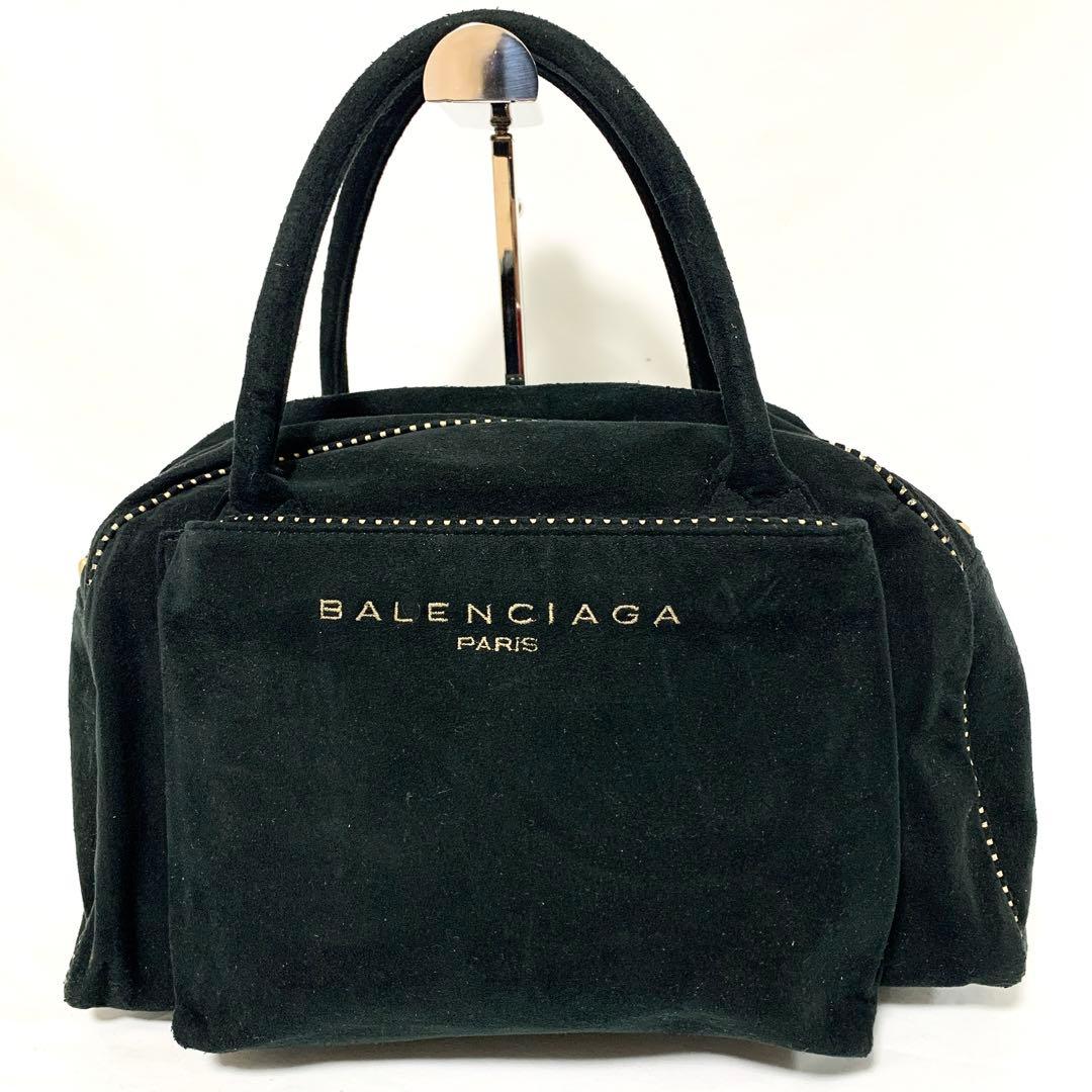 良品✨ バレンシアガ　ヴィンテージ　ボストンバッグ　キャンバス　ブラック　Y2K