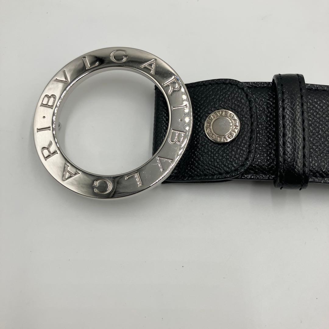 極美品✨ブルガリ ベルト サークルロゴ ビーゼロワン レザー ブラック