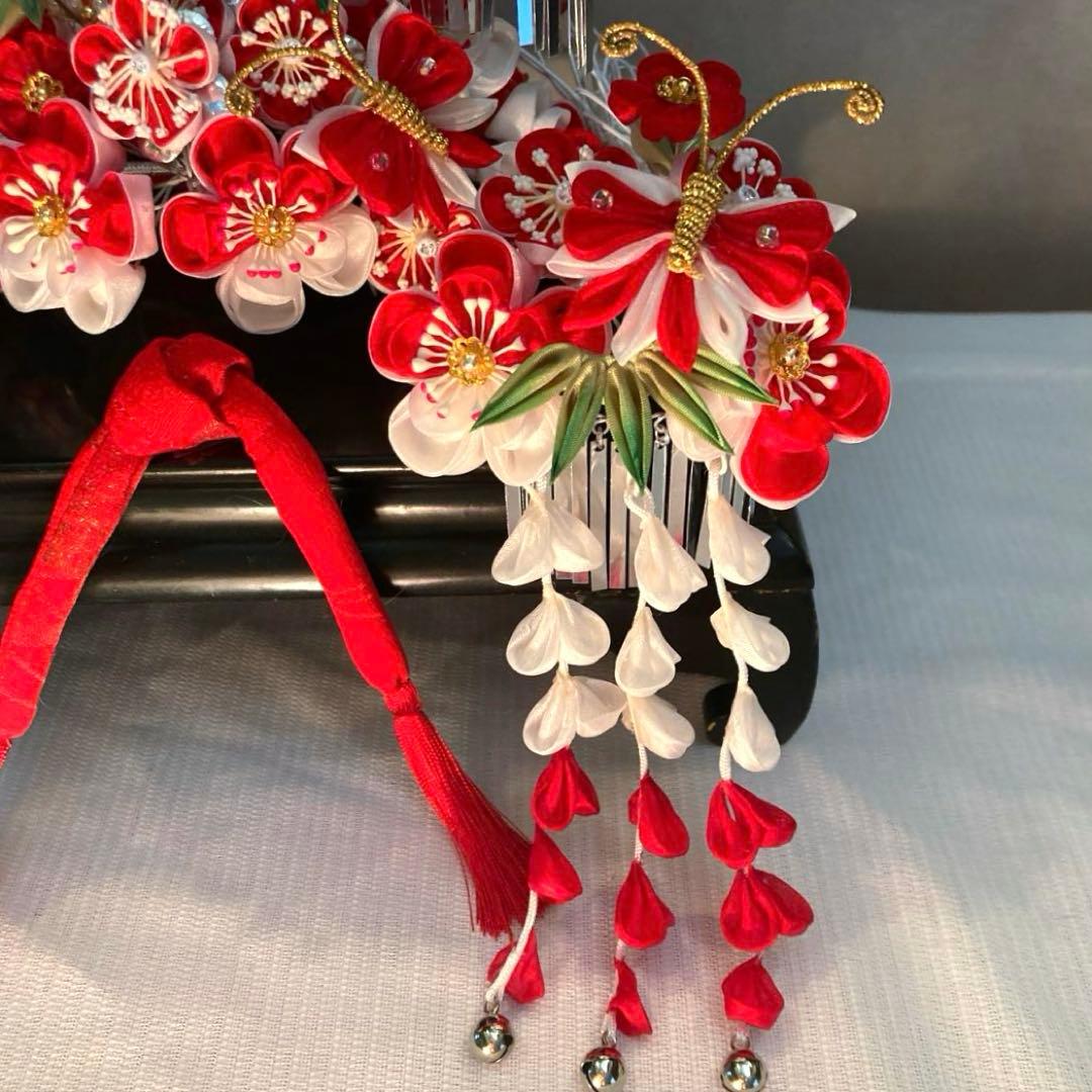 専用　勝山 classical beauty 梅竹蝶　1本挿　Uピン簪　水引簪