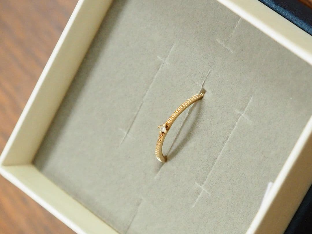 ete ダイヤモンドリング YG 11号 0.01 刻印あり