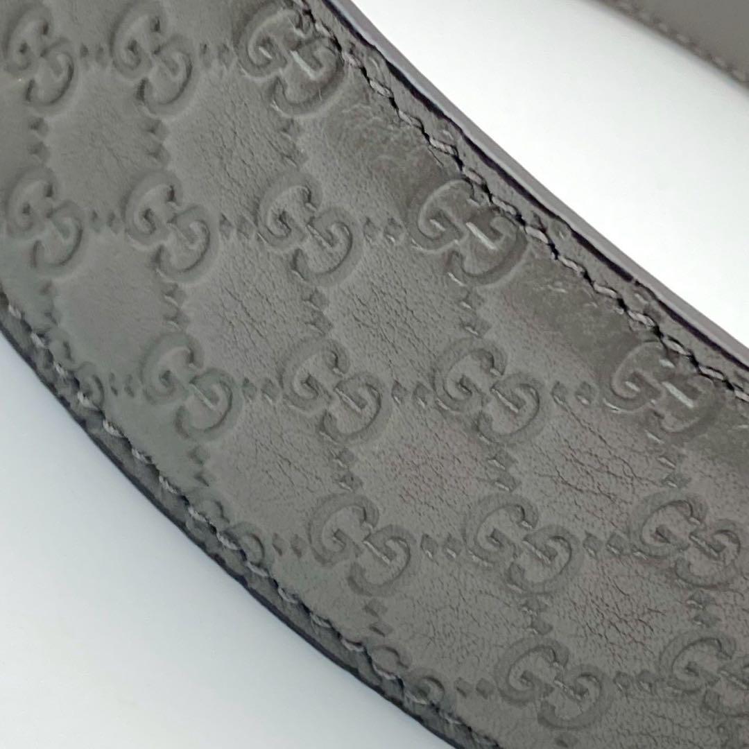 【美品】グッチ　ベルト　シマレザー　GG柄　281548 箱付き　保管袋付き