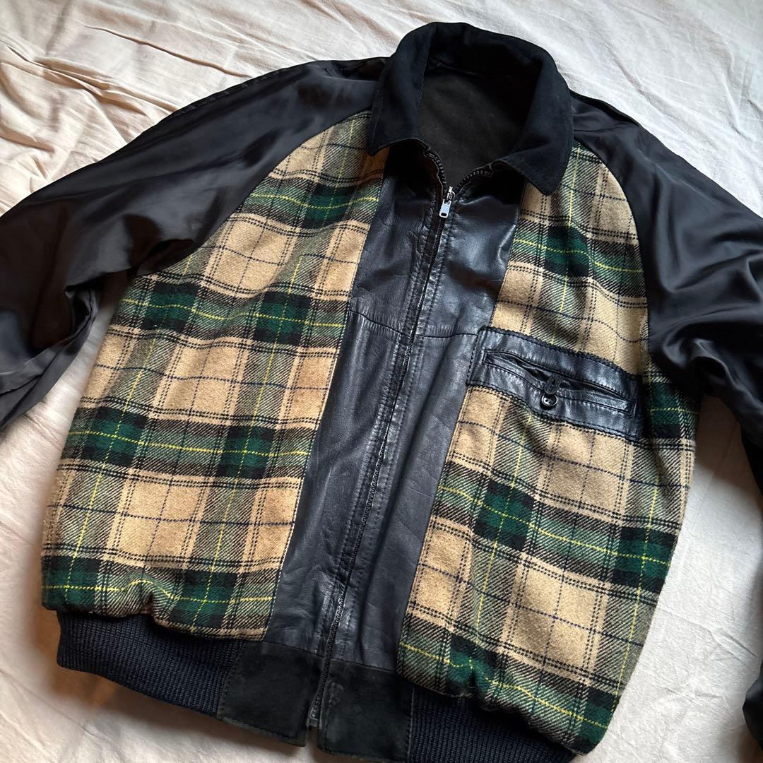 【90s】スウェード スウィングトップ ブルゾン リバーシブル 本革