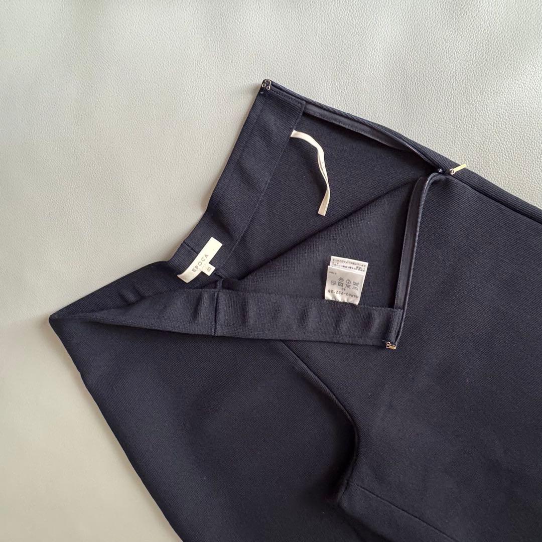 極美品　EPOCA ラ・マリア　クロスニットパンツ　ワイド　ガウチョ　紺