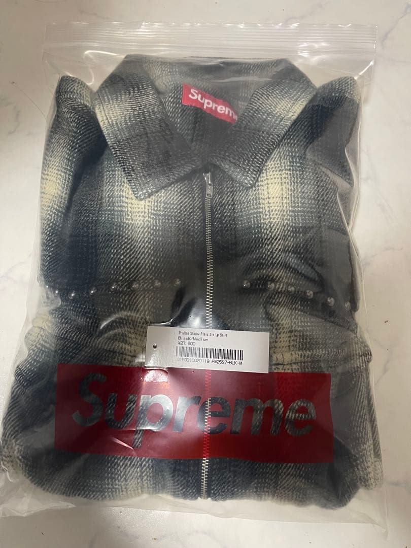 トップス Supreme Studded Shadow Plaid Zip Up