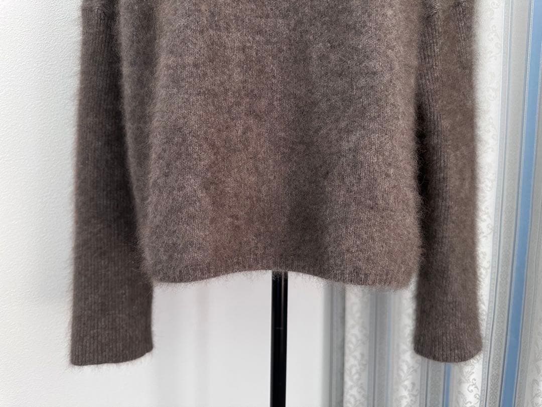 noble ノーブル　ファーニットVネックプルオーバー　ブラウン