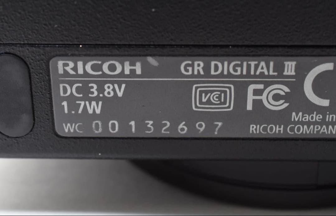 美品 RICOH GR DIGITAL III 訳有S数4654回