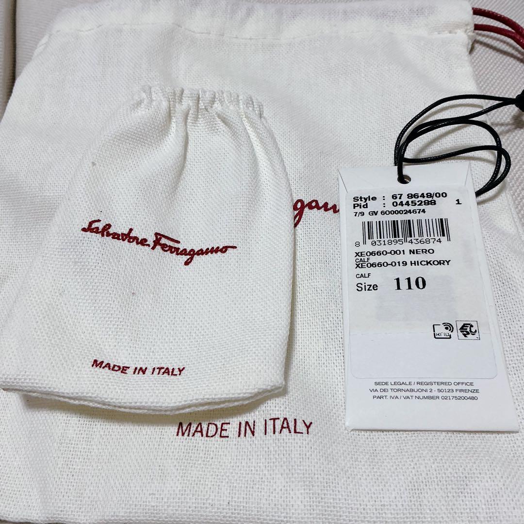 【中古美品】フェラガモ /ガンチーニリバーシブルベルト/ブラック×ブラウン調節可