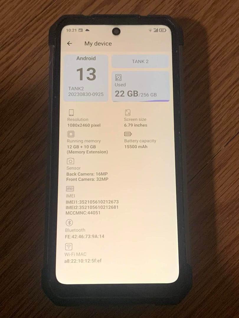 TANK2 Android13 256GB simフリー 背面擦れあり動作確認済
