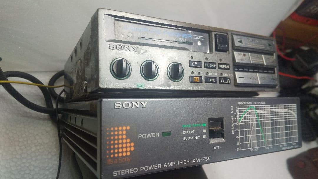 SONY ステレオカセットプレーヤー XK-F77 + パワーアンプXM-F55