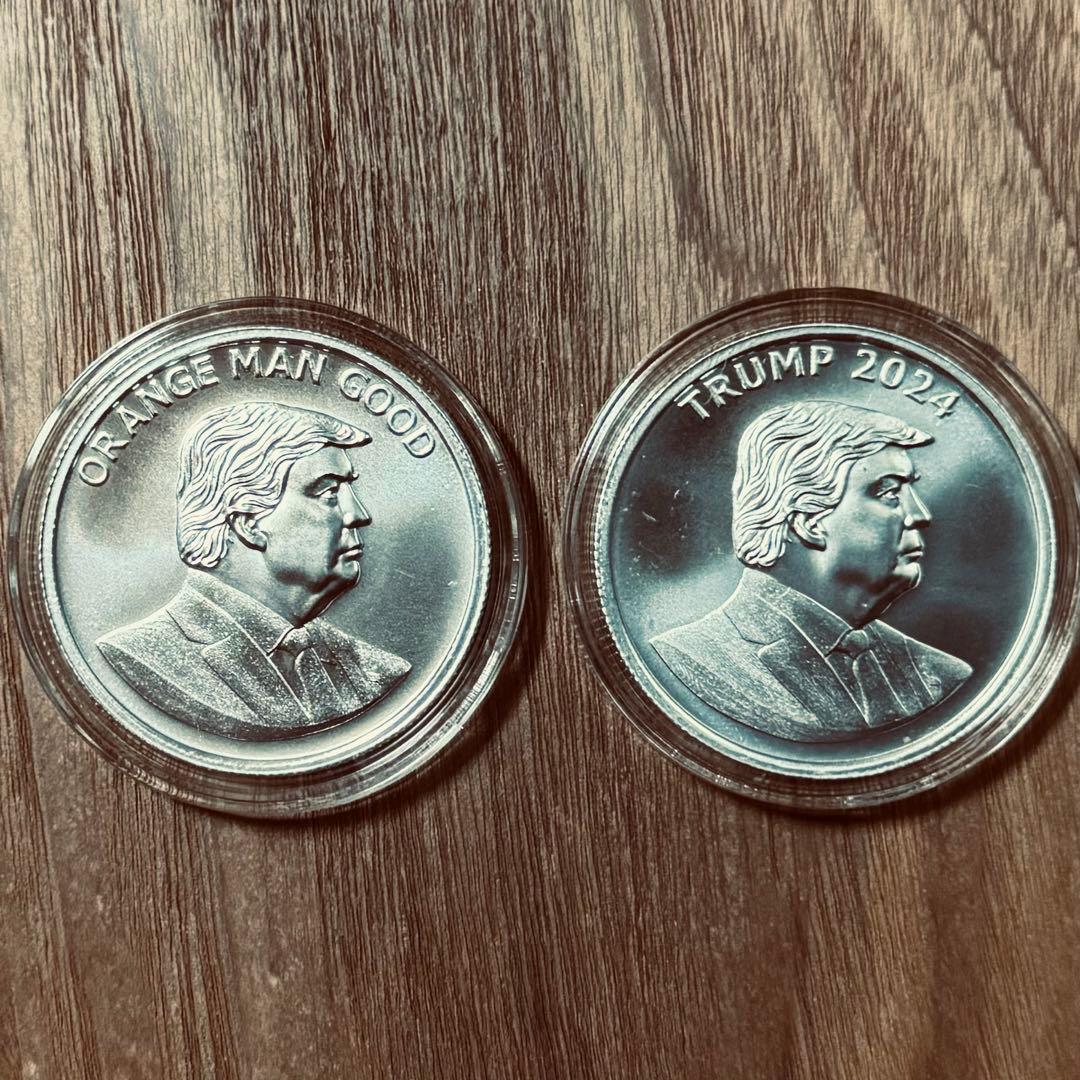 トランプ大統領　1オンス 銀貨　2枚セット　Trump2024/Orange