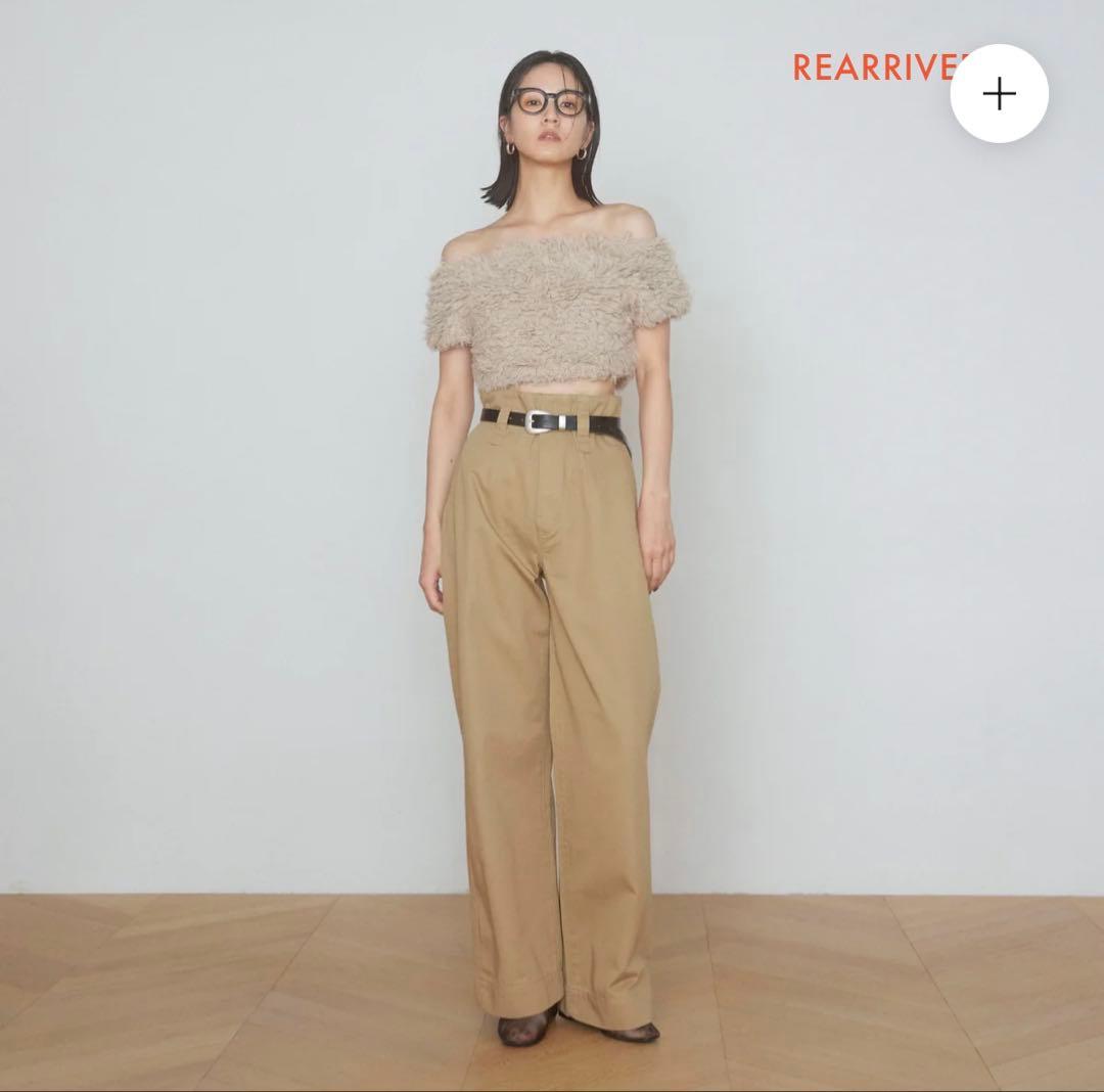 ハイウェスト デニム ルーズ チノパンツ